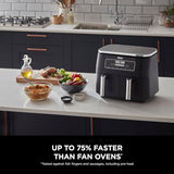 Ninja Foodi 6-in-1 Dual Zone 7.6L Air Fryer, 2 Drawers, Black AF300UK