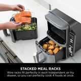 Ninja Double Stack XL 9.5L Air Fryer, 2 Drawers, Grey SL400UK