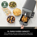 Ninja Double Stack XL 9.5L Air Fryer, 2 Drawers, Grey SL400UK