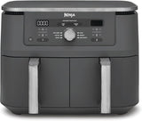 Ninja MAX Dual Zone 9.5L Air Fryer, 2 Drawers, Gunmetal DZ400UK