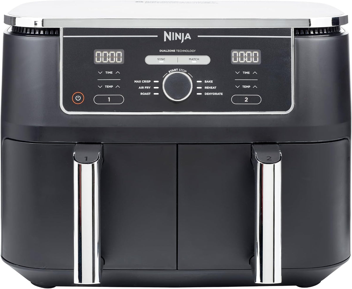Ninja Foodi MAX Dual Zone 9.5L Air Fryer, 2 Drawers, Black AF400UK