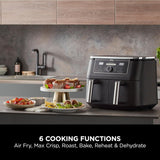 Ninja Foodi MAX Dual Zone 9.5L Air Fryer, 2 Drawers, Black AF400UK