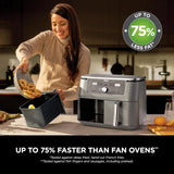 Ninja MAX Dual Zone 9.5L Air Fryer, 2 Drawers, Gunmetal DZ400UK