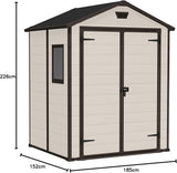 6 x 5 ft Outdoor Garden Storage Shed with Double Doors, Window & Heavy-Duty Floor Panel