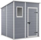 6 x 6 ft Outdoor Garden Storage Shed with Single Door, Window & Heavy-Duty Floor Panel