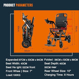 Ultra Lightweight Foldable Electric Wheelchair for Adults, 13 kg Portable Power Chair, 19 km Range